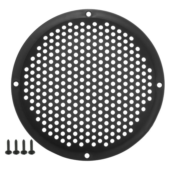 Unique Bargains 1Pcs 5" Auto Speaker Grills Cover Mesh Round Audio Subwoofer Protector with Mounting Screws Iron Black