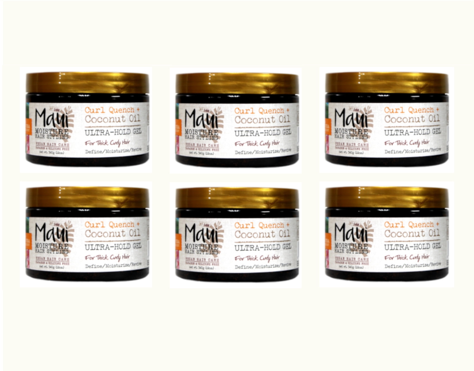 Maui Moisture Hair Styling Gel 12 Ounce Pack of 6