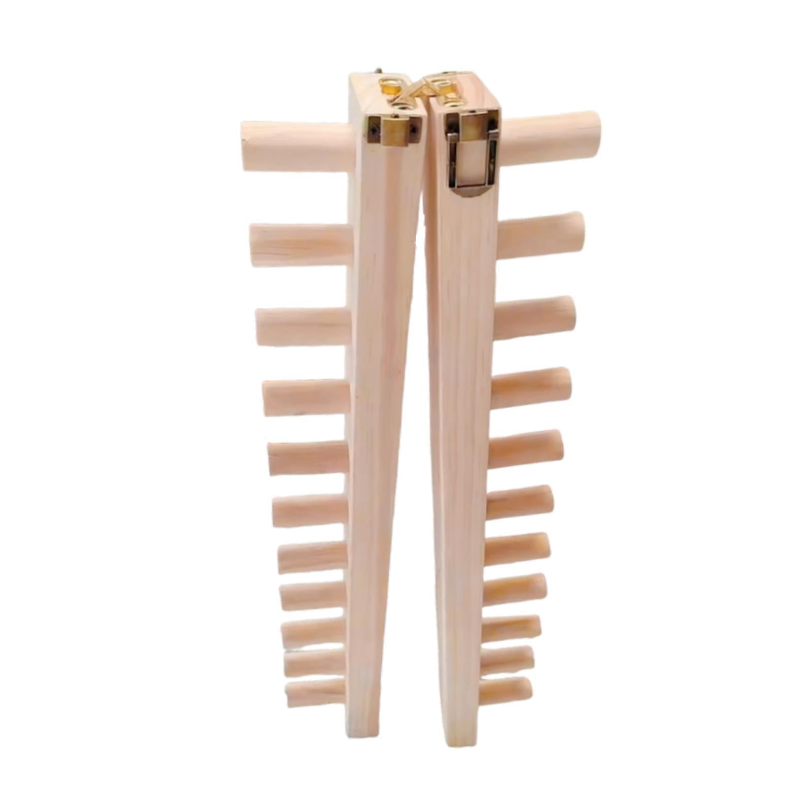 FVDPWYE Wooden Knitting Loom Easy to Assemble Two Section Foldable Yarn Weaving Tool