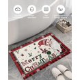 thumbnail image 5 of Christmas Dwarf Floor Door Mats Shag Carpet Vintage Linen,Non Slip Super Soft Xmas Gnome Bath Rugs,Red Black Buffalo Plaid Shaggy Fuzzy Area Rug for Kitchen/Bathroom/Bedroom/Living Room Decor 18×30in, 5 of 6