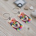 thumbnail image 4 of Hippie Shiba Inu Portrait Watercolor Tie-Dye Vintage Styles Stainless Steel Keychain Shibas Dog Lovers Gifts Idea Collar Charm Tag Keyring - 00014, 4 of 5