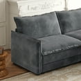 thumbnail image 6 of Newest L-Shaped Cloud Couch in Corduroy, Expandable to U-Shape for Versatile Living Space, Grey, 6 of 7