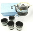 thumbnail image 2 of Japanese Design Charcoal Grey W/ Cherry Petals Ceramic Tea Pot and Cups Set Serves 4 Beautifully Packaged in Gift Box Excellent Home Decor Asian Living, 2 of 3