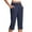 Navy #066, variant on Mohiass Capri Pants for Women Pull on Summer Wide Leg Women's Capris Stretch Yoga High Waisted Capris for Women Plus Size Clearance with Pockets Khaki L