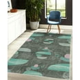 thumbnail image 4 of Contemporary Decorative Rug, Modern Style Abstract Minimal Line Art Afro Woman and Grunge Motifs, Quality Carpet for Bedroom Dorm and Living Room, 6 Sizes, Sea Green, by Ambesonne, 4 of 4