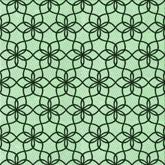 Ahgly Company Machine Washable Indoor Square Transitional Mint Green Area Rugs, 5' Square