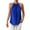 Blue, variant on Womens Summer Tank Top Halter Neck Sleeveless Tank Top Solid Color Loose Fit Cami Tops Elegant Blouse Tshirts Tunic Plain Casual Tees Camisoles Casual Pleated Shirts Black