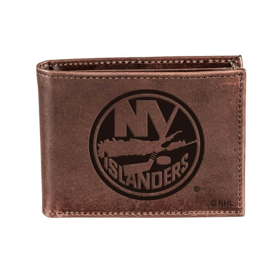 Brown New York Islanders Bi-Fold Leather Wallet