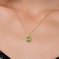 thumbnail image 3 of Gem Stone King 0.90 Ct Oval Green Peridot 18K Yellow Gold Plated Silver Pendant with Chain, 3 of 6