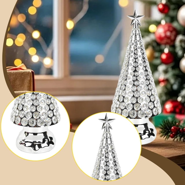 Proyector de Navidad, luz nocturna, árbol de Navidad de mesa, decoración de mesa iluminada con LED, adorno con material PP, adecuado para regalar, fie
