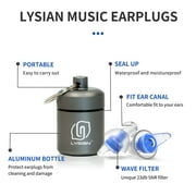 LYSIAN High Fidelity Concert Earplugs, 23dB Noise Reduction, Reusable Hearing Protection for Music Festivals, Raves & Loud Events, 2 Pairs, Blue/Black
