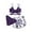 Purple, variant on TMOYZQ Womens 3 Piece Tummy Control Swimsuits Bikini Set Athletic Bathing Suits with Tropical Print Beach Cover Ups Boy Shorts Swimwear Set