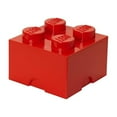 thumbnail image 1 of Room Copenhagen LEGO 4-Stud Square Storage Brick, Stackable Plastic Toy Organizer Box, 5.6L Capacity, Red, 1 of 5