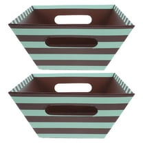 Homoyoyo Multi-Color Paper Storage Baskets with Handles for Parties and Home Organization, 2 Pieces Set