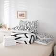 thumbnail image 6 of Homewish Abstract Wavy Stripes 7-Piece Twin Bedding,Contemporary Artwork Bedding Comforter Set,White Black,Reversible, 6 of 8