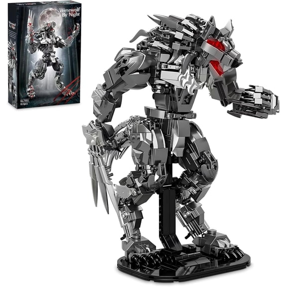 Werewolf Mech Building Set for Adults, Wolf by Night Monster Model Building Blocks Kit with Base for Home Display, Creative Christmas Birthday Toys Gifts for Teens 14 , 813 Pieces