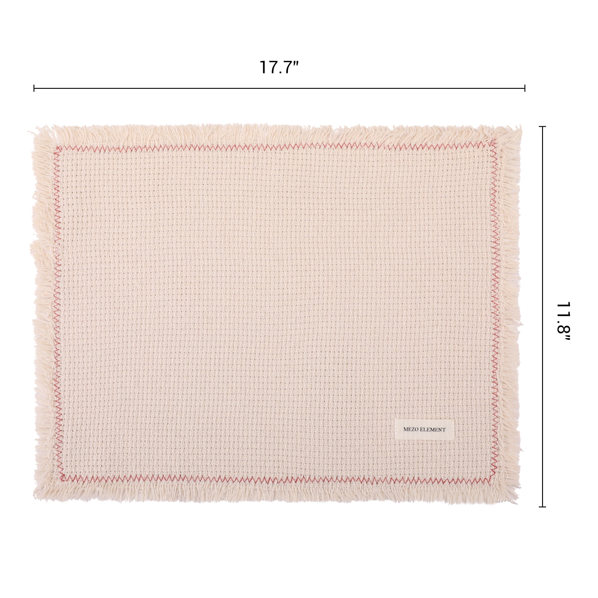 Unique Bargains 4pcs Cotton Blend Washable Table Mat Dark Red 15.7"x11.8"