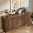 thumbnail image 5 of Tribesigns 59.4-Inch Farmhouse Sideboard Buffet Storage Cabinet with Doors for Kitchen Dining Room Living Room(Brown), 5 of 5