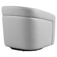 thumbnail image 5 of Desi Swivel Accent Chair in Dove Grey Genuine Leather Firm Foam, 5 of 10