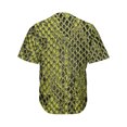 thumbnail image 2 of Lime Green And Black Snakeskin Print Active Baseball Jersey for Men and Women, SNAKESKIN Button Down Women’s Baseball Team Shirts., 2 of 4
