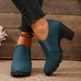 thumbnail image 4 of Pandaie Women's Platform Ankle Boots Chunky High Heel Slip on Short Booties Office Business Formal Fall Winter Dress Shoes Green 6, 4 of 9