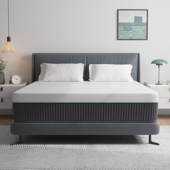 King Size Mattress, JIAVA 12" Plush Hybrid Innerspring Mattress and Gel Memory Foam