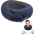 thumbnail image 1 of WASHWEPE Neck Pillow for Airplane Travel Navy PVC Neck Support Pillow 1Pack, 1 of 8