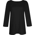thumbnail image 2 of Xuboway Plus Size Tops for Womens 2025 3/4 Length Sleeve Tops Summer Casual Shirts Henley Blouses Dressy Fashion Basic Tee Blouses Clothes, 2 of 3