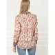 thumbnail image 5 of Blusa Vintage Allegra K con lazo de Color en Contraste floral Bohemio para Mujer Naranja L, 5 of 6