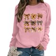 thumbnail image 2 of QATAINLAV Chandail en Molleton Cancer du Sein pour Femmes Manches Longues Tendance Imprimé Ruban Rose Col Rond Automne 2025 Hauts Éclair Rose P, 2 of 5