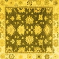 thumbnail image 1 of Ahgly Company Machine Washable Indoor Square Oriental Yellow Traditional Area Rugs, 8' Square, 1 of 4
