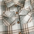 thumbnail image 5 of Happy Town Baby Boys Girls Plaid Flannel Jacket Long Sleeve Button Up Shirt Fall Winter Kids Coat, 5 of 8