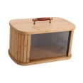 thumbnail image 2 of Tnarru Wood Bread Box Bread Storage Container Multipurpose Keeper Retro Bridesmaid Gift Box Food Storage Container for Bakery Pantry wood 34.5cm, 2 of 8