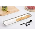 thumbnail image 3 of Pampa Bay Porcelain Cracker Cheese and Charcuterie Tray, 1.5"L x 3.5"W x 14"H, White and Silver, 3 of 6