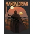 thumbnail image 2 of Women's Star Wars: The Mandalorian Boba Fett Sunset Helmet Graphic Tee Black Medium, 2 of 4