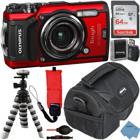 Olympus Tough TG-6 Digital Camera (Red) - With 64GB One Stop Bundle