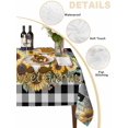 thumbnail image 2 of Sunflower Table Cloth, Waterproof Tablecloth for Rectangle Tables, Gnomes Black White Checkered Farmhouse Reusable Washable Fabric Table Cover for Restaurant Kitchen Dining Tables 60"x84", 2 of 9