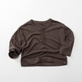 thumbnail image 2 of Wdgfv Boys Long Sleeve Stretchy Tee Soft Basic Crewneck Shirt Comfortable Everyday Top For Toddlers And Children 9 Months To 8 Years Brown 5-6 Years, 2 of 4