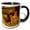 Black/White, variant on 3drose, Free-ranging Buff Orpington and Rhode Island Red Chickens, 11oz Magic Transforming Mug
