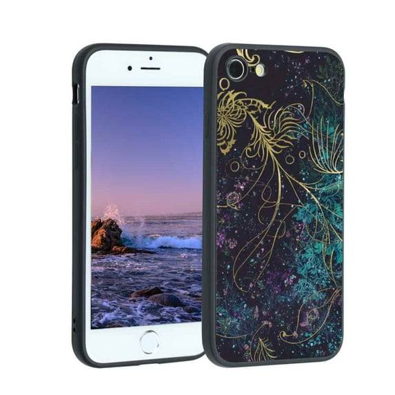 forest-floral-3 Phone Case, Degined for iPhone 7 Case Men Women, Flexible Silicone Shockproof Case for iPhone 7