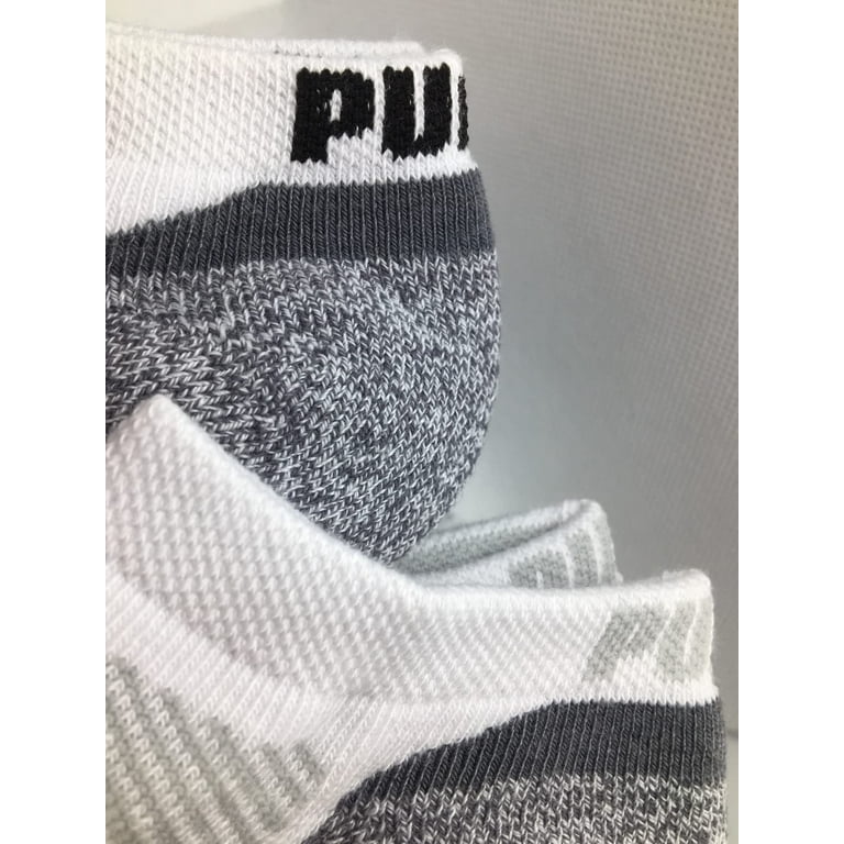 PUMA Mens No Show Low Cut Moisture Control Sport Socks Shoe Size 7 11 White 12 Pack