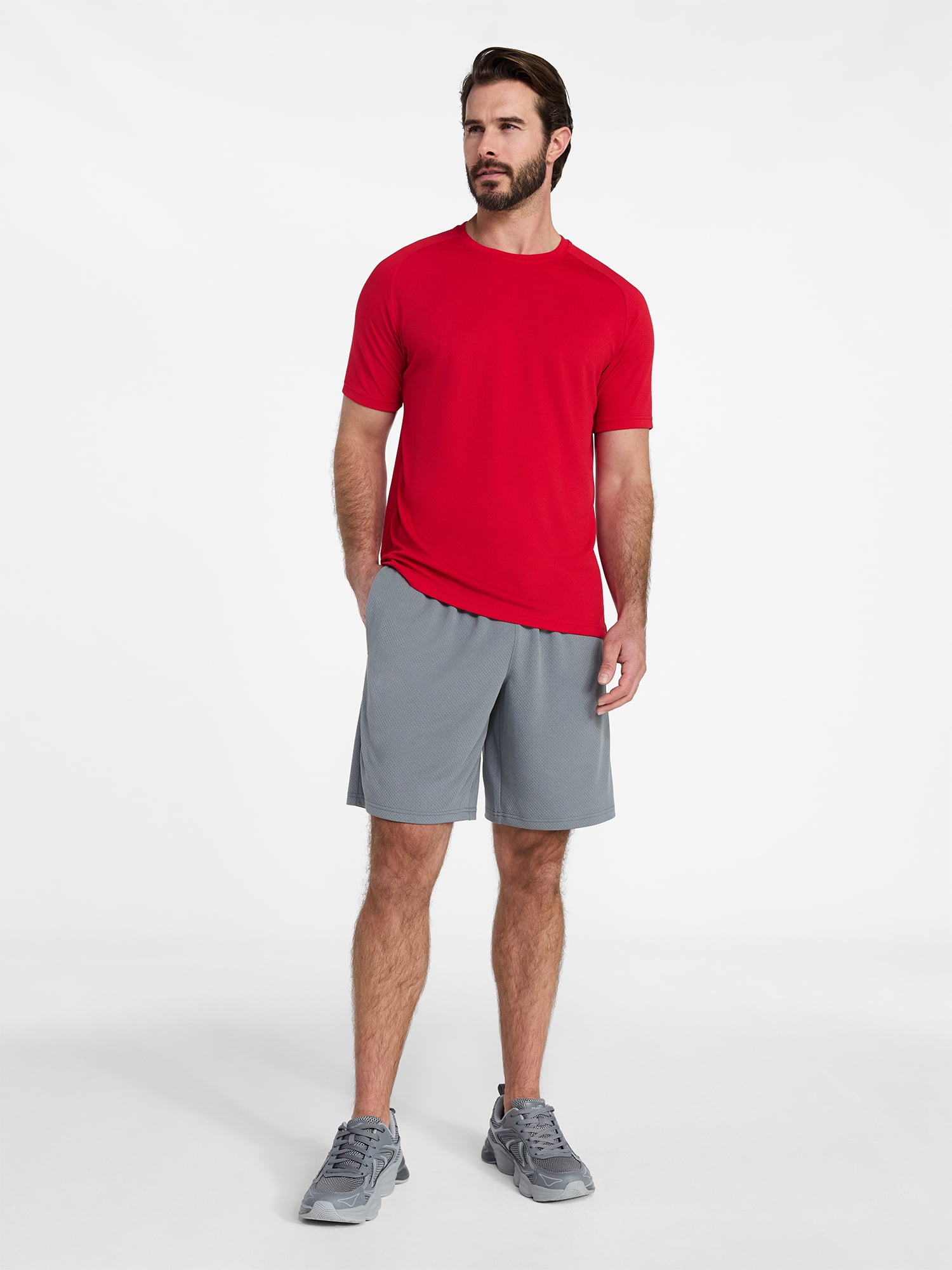 Athletic Works Men's and Big Men's DriWorks Mesh Tee with Short Sleeves, Sizes XS-5XL