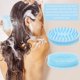 thumbnail image 2 of Juego de depurador corporal de silicona con soporte para jabón, cepillo de baño y champú 2 en 1, lufa exfoliante de silicona, hace espuma y es más higiénico que la lufa tradicional (azul) BANYUO Electrónica, 2 of 5