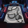 thumbnail image 4 of Modern Gray Circle Area Rugs, Funky Black Gray Geometric Design Carpet, Ultra Soft Washable Non Slip Low Pile Rug for Living Room Bedroom Nursery Study Office Hallway 5x7ft, 4 of 8