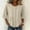 *Beige, variant on ClodeEU Women's Crew Neck 3/4 Sleeve Button Down Blouse,Casual Loose-Fit Linen Blend Shirt Beige,Women's Plus L