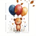thumbnail image 3 of Qisvanset 12x16 Inch Framed Canvas Wall Art Hot Air Balloon Cute Animal Kids Birthday Nursery Wall Art Print, 3 of 8