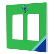 Seattle Sounders FC Diagonal Stripe Design Double Rocker Lightswitch Plate
