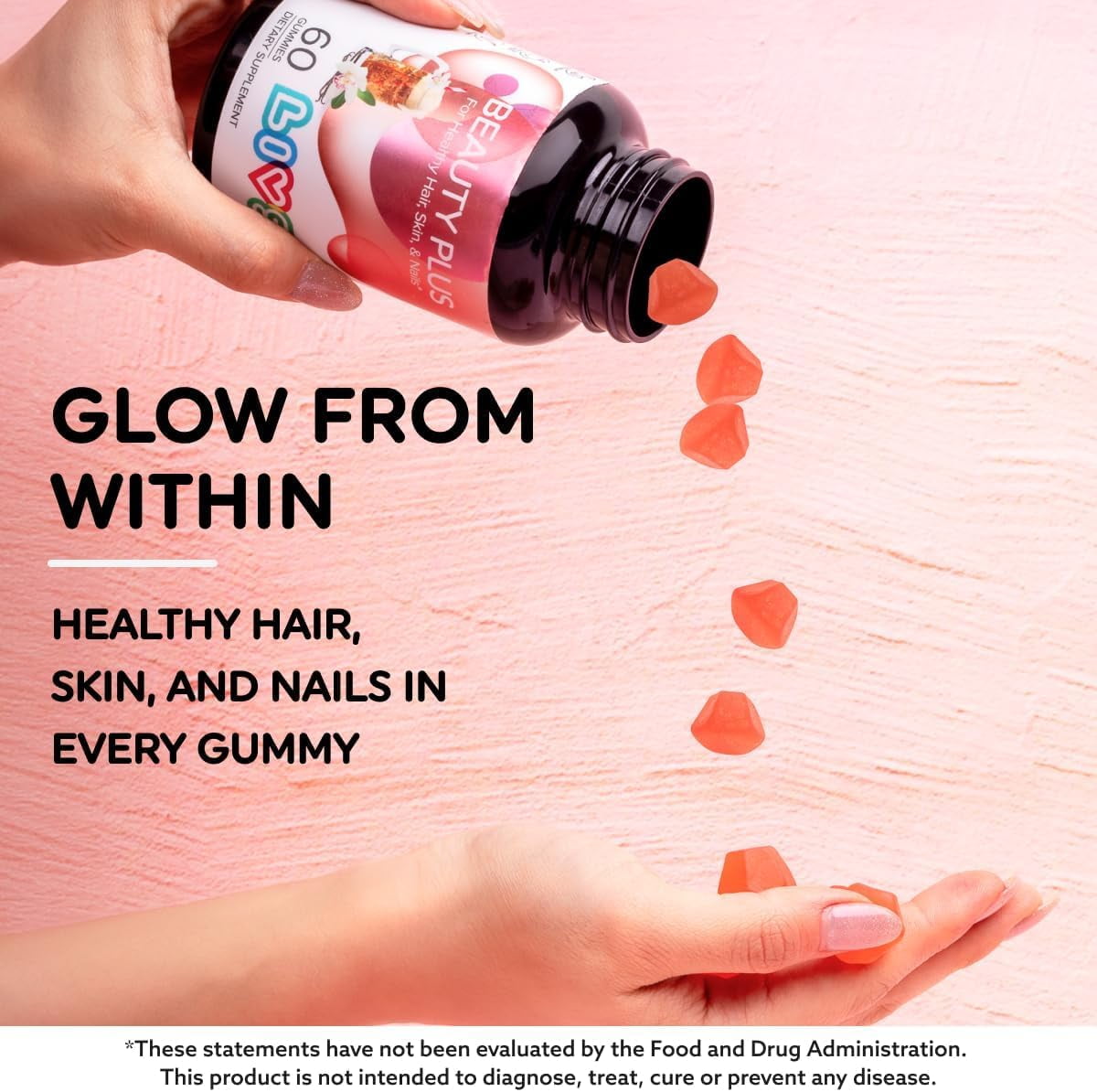 LIVS Beauty Plus Gummies Biotin - Collagen Multivitamin for healthy hair, skin, and nails 60 Gummies