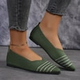 thumbnail image 5 of Aueoeo Women’s Flats Shoes Comfortable Fashion Stripe Flats Crochet Mesh Pointed Toe Slip On Casual Ballets Flats Dress Shoes, 5 of 8