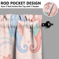 thumbnail image 5 of Nautical Seahorse Beach Curtains Set Marine Life Coral Tropical Sea Shells Fish Starfish Jellyfish Plants Cute Cartoon Ocean Coastal Creatures Summer Underwater Tier and Valance Rod Pocket Kitchen Cur, 5 of 6